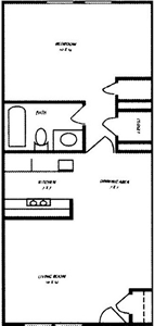 One Bedroom A / One Bath - 595 Sq. Ft.*