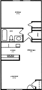 One Bedroom / One Bath - 595 Sq. Ft.*